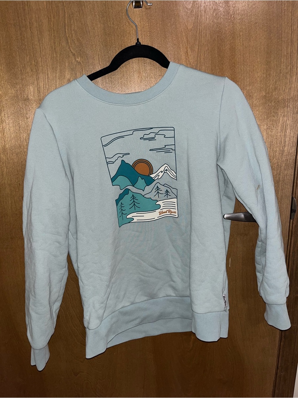 Wind River Light Blue Graphic Crewneck Sweatshirt